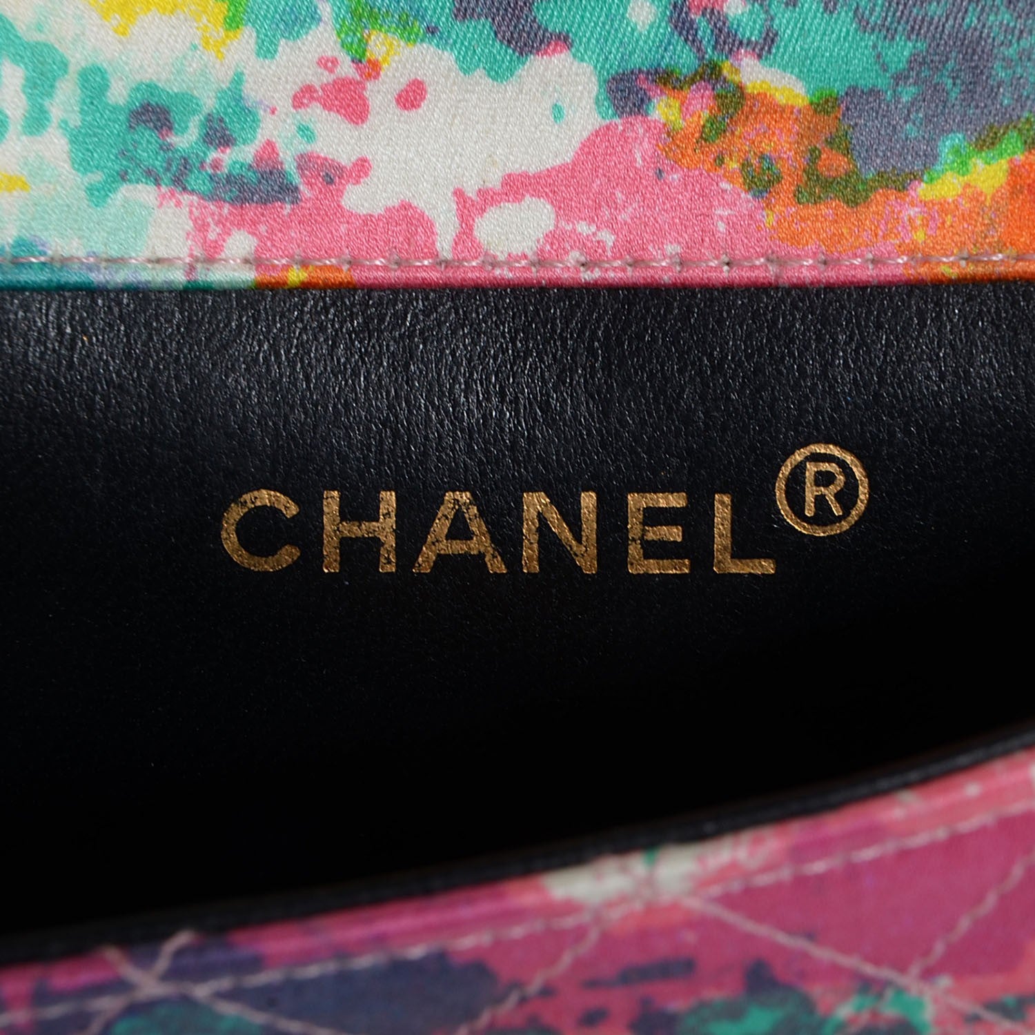 Chanel Satin Printed Watercolor Micro Flap 7 of 8