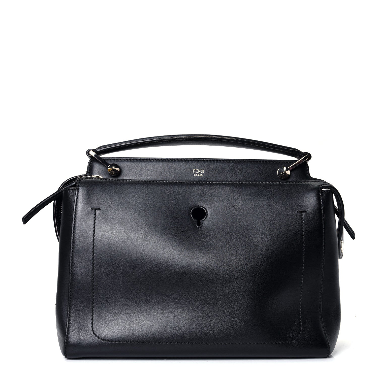 Fendi Vitello Baltico Dolce DotCom Satchel Black 1 of 4