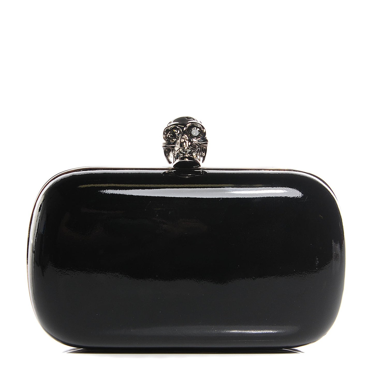 Patent Skull Box Clutch Black