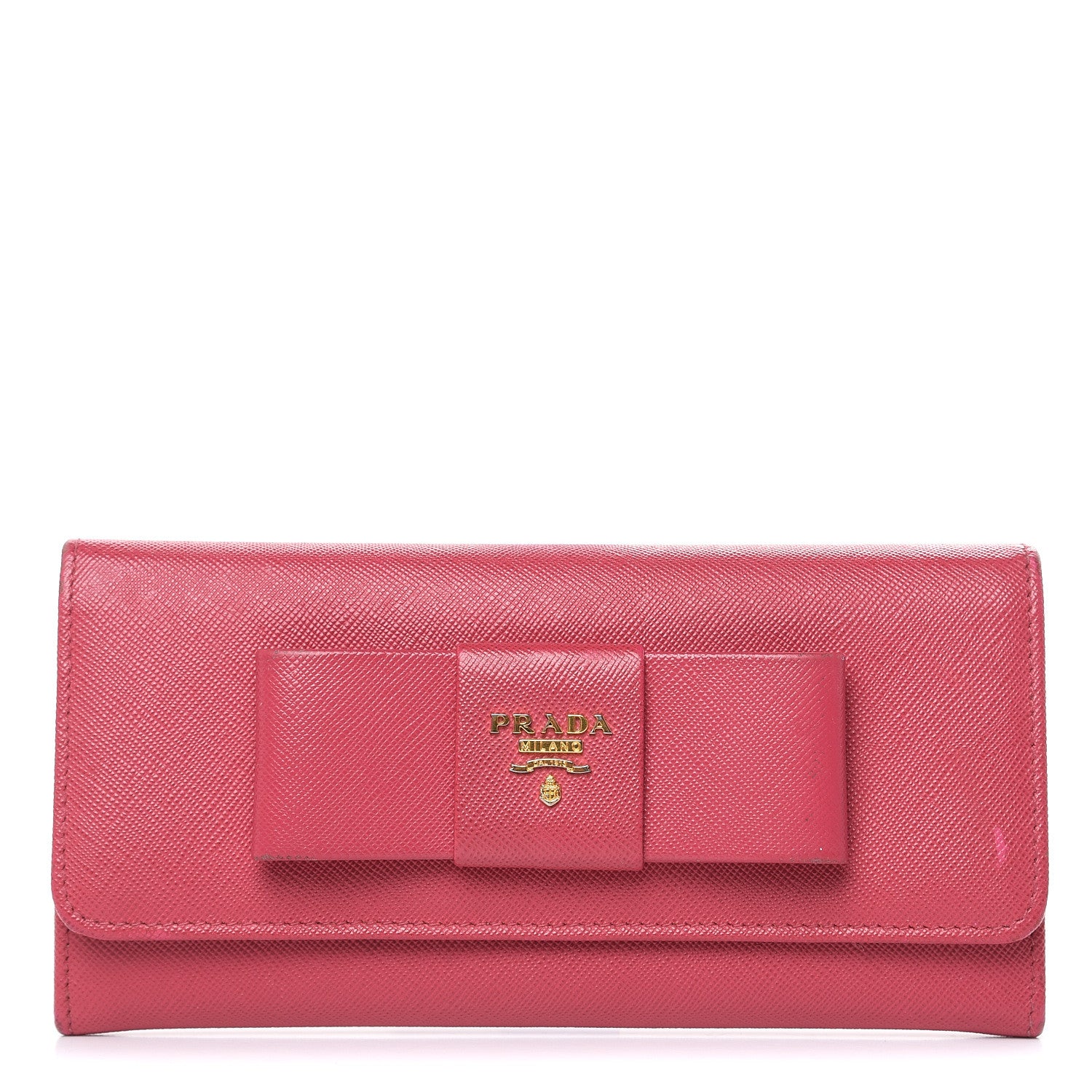 Prada Saffiano Fiocco Bow Continental Wallet Peonia 1 of 15
