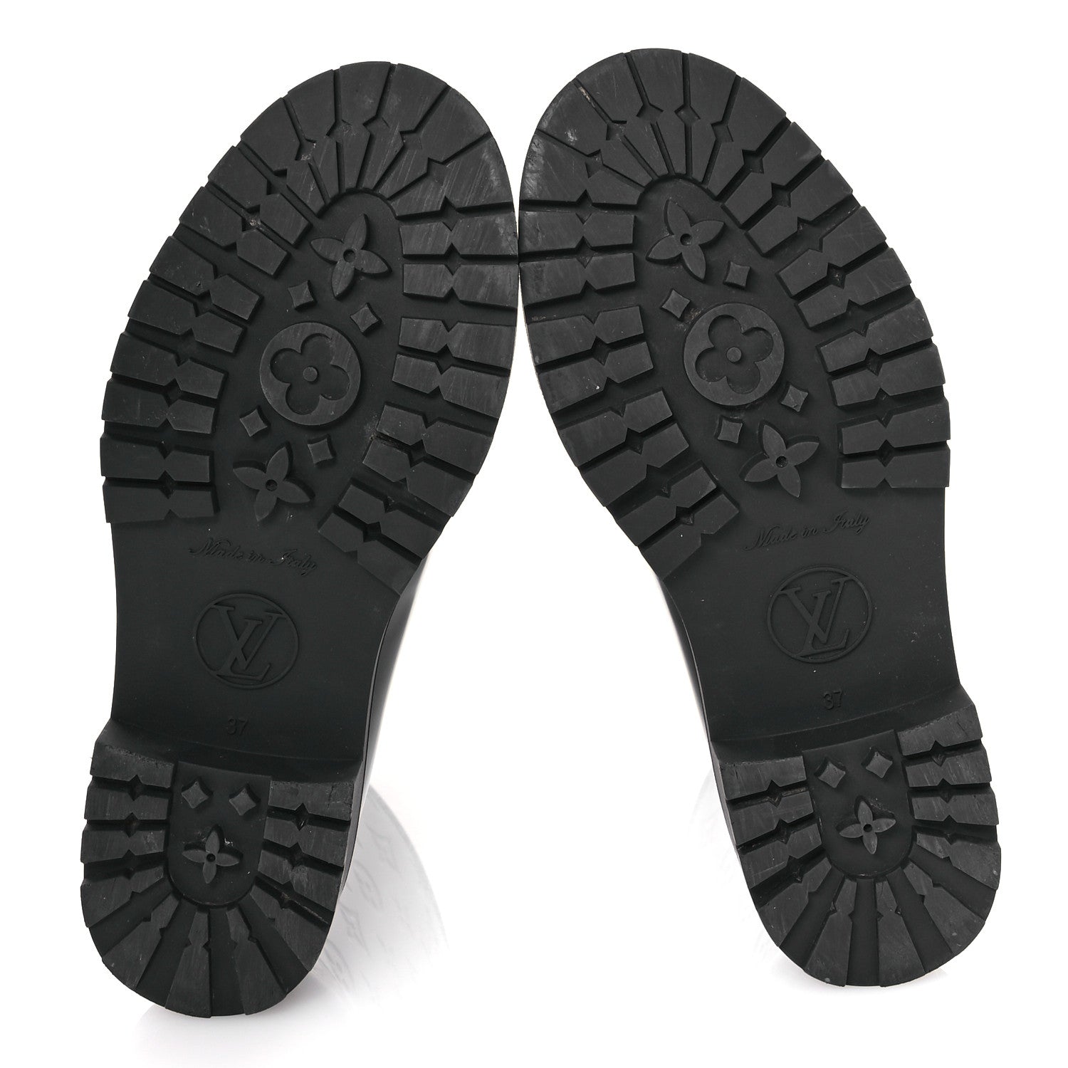 Louis Vuitton Rubber Embossed Monogram Drops Flat Half Boots 37 Black 6 of 8