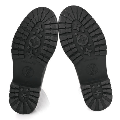 Louis Vuitton Rubber Embossed Monogram Drops Flat Half Boots 37 Black 6 of 8