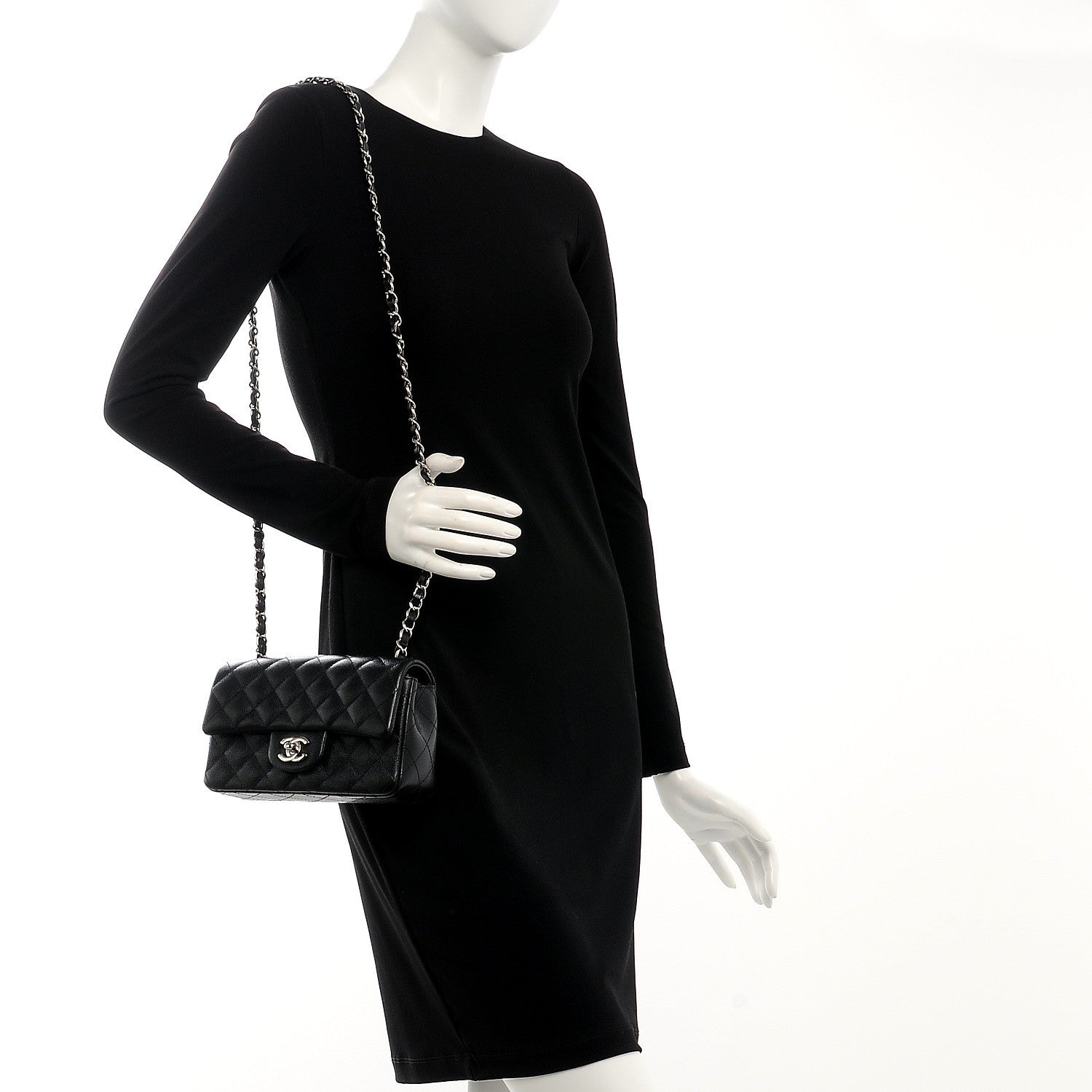 Chanel Caviar Quilted Mini Rectangular Flap Black 2 of 8