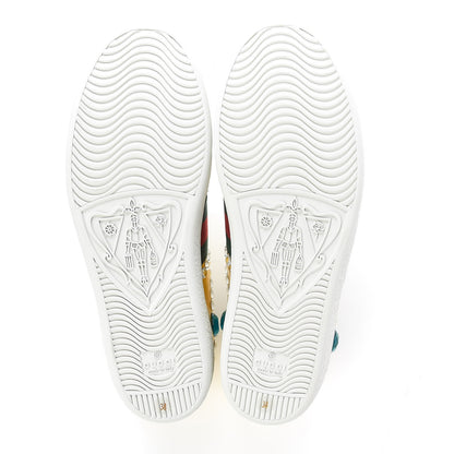 Gucci Metallic Nappa Crystal Web Womens Ace Sneakers 38 Oro Vecchio 7 of 8