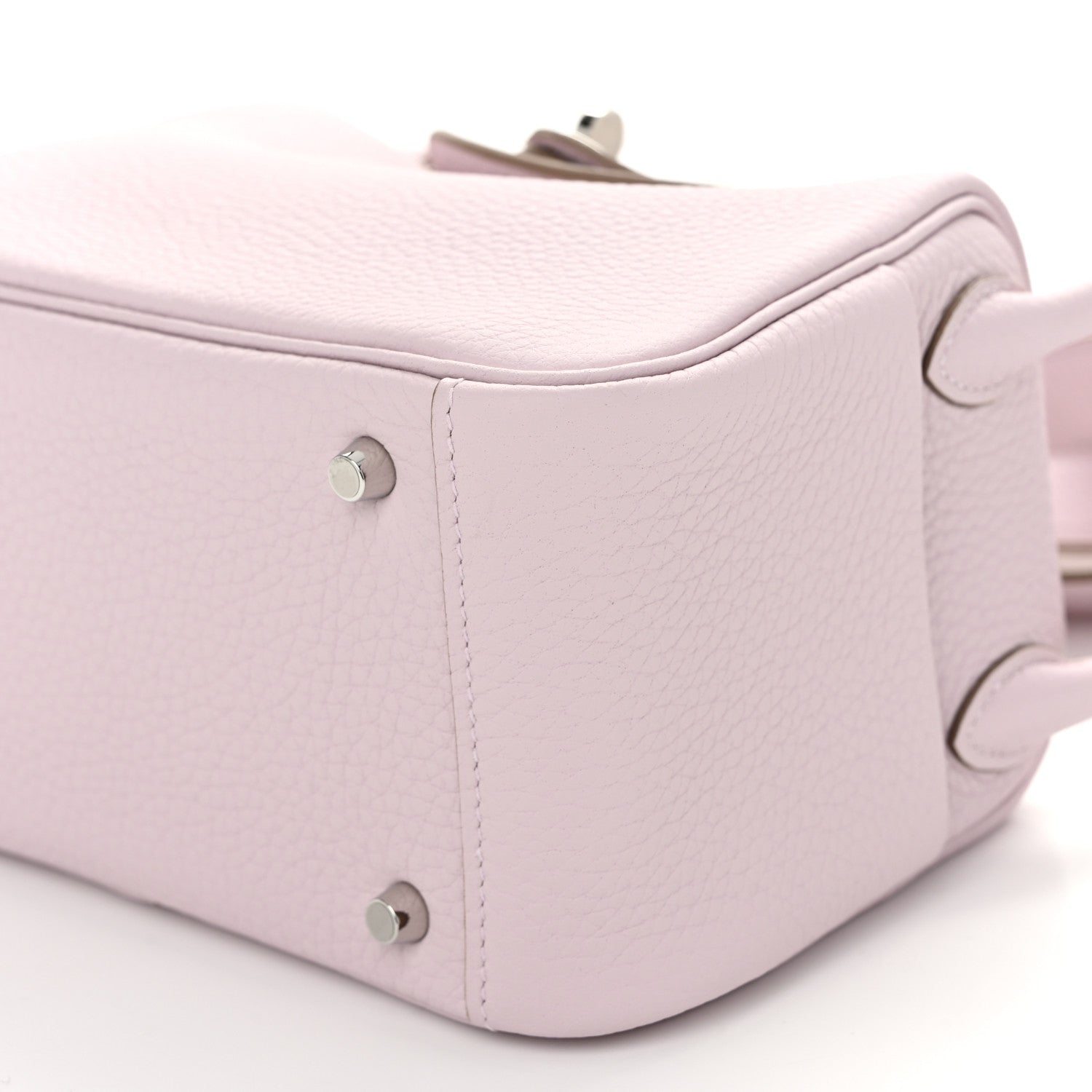 Hermes Taurillon Clemence Verso Mini Lindy 20 Mauve Pale Mushroom 10 of 11