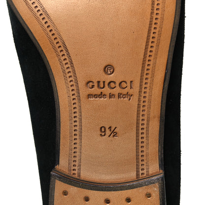 Gucci Suede Web Mens Horsebit Loafers 9.5 Black 6 of 8