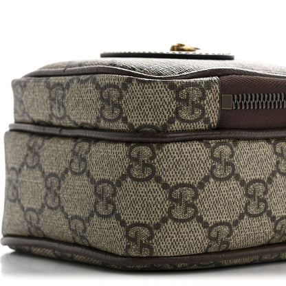 Gucci GG Supreme Monogram Mini Neo Vintage Double Zip Messenger Bag Beige New Acero Crop 10 of 10
