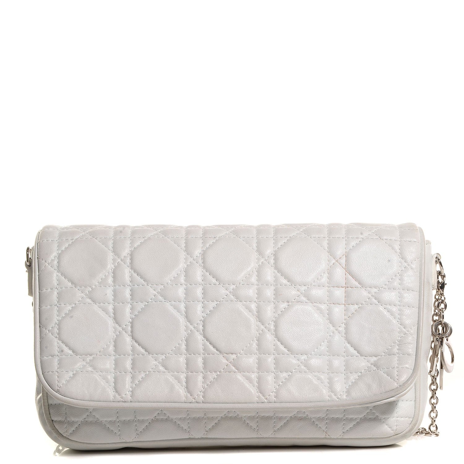 Christian Dior Lambskin Cannage Lady Dior Pochette White 1 of 8
