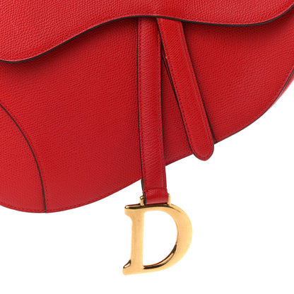 Christian Dior Grained Calfskin Saddle Bag Red 8 of 11