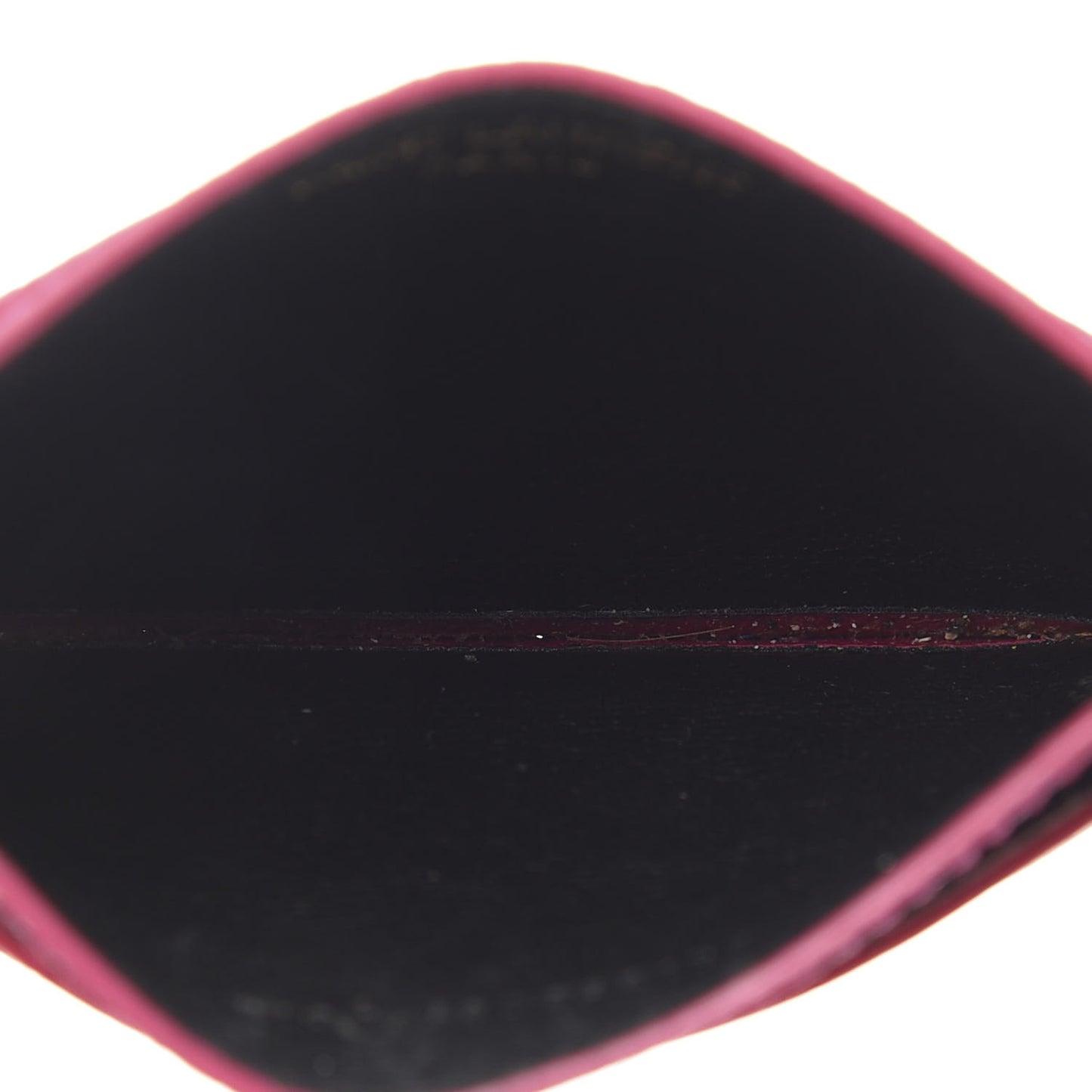 Grain De Poudre Matelasse Chevron Monogram Credit Card Case Lipstick Fuchsia