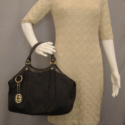 Gucci Monogram Medium Sukey Tote Black 2 of 8