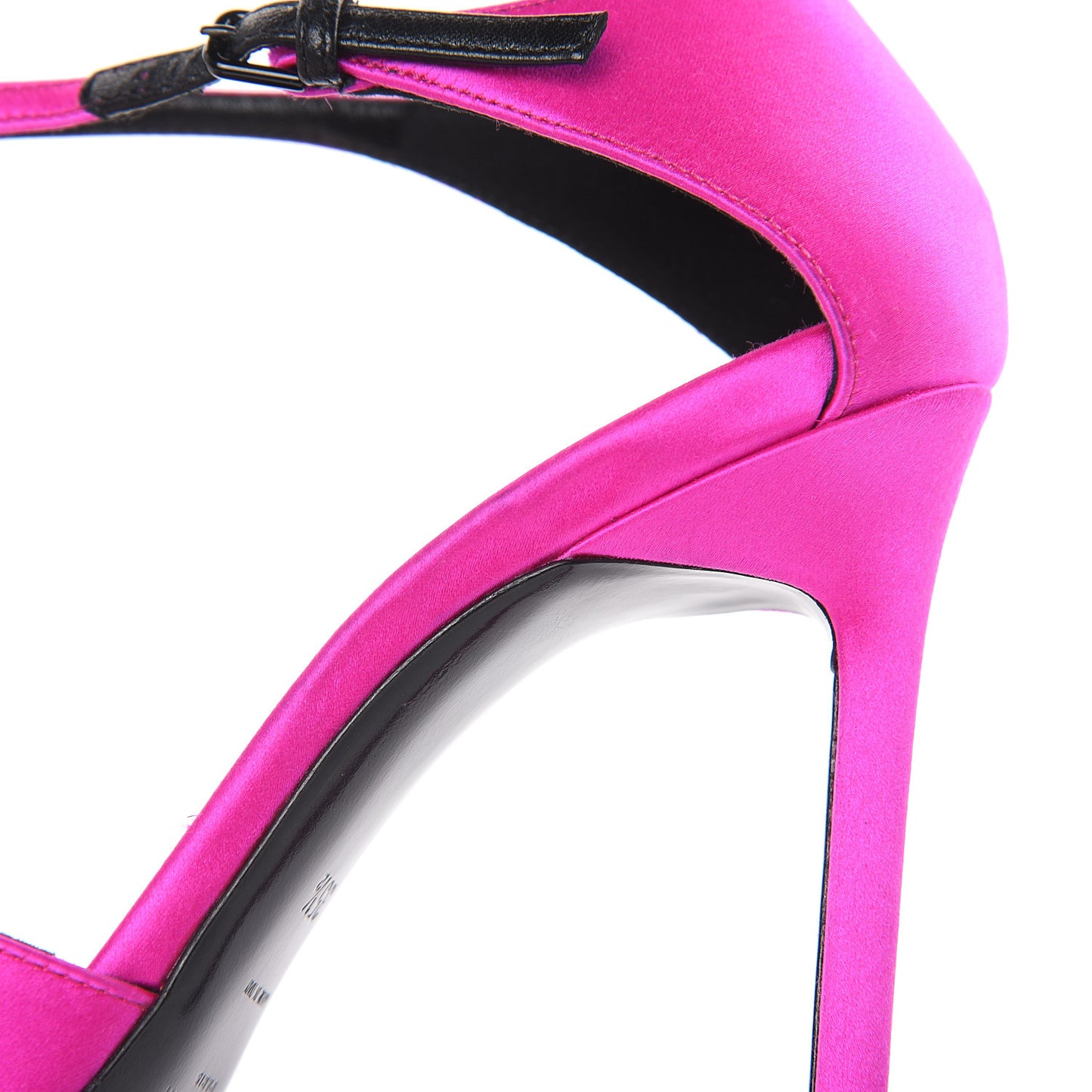Satin Anja 105 Ankle Strap Pointed Pumps 35.5 Fuchsia