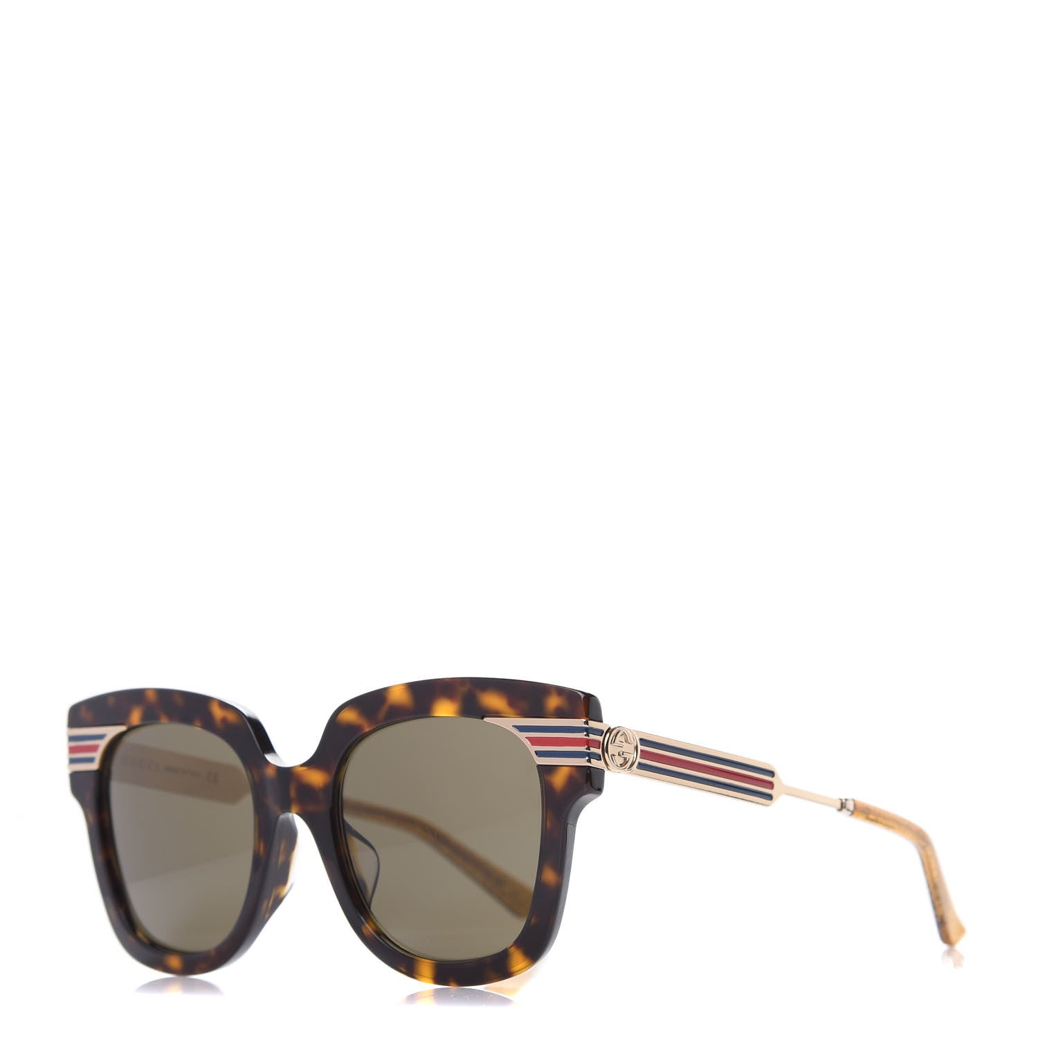 Gucci Acetate Square Frame Web GG0281SA Sunglasses Havana 1 of 8