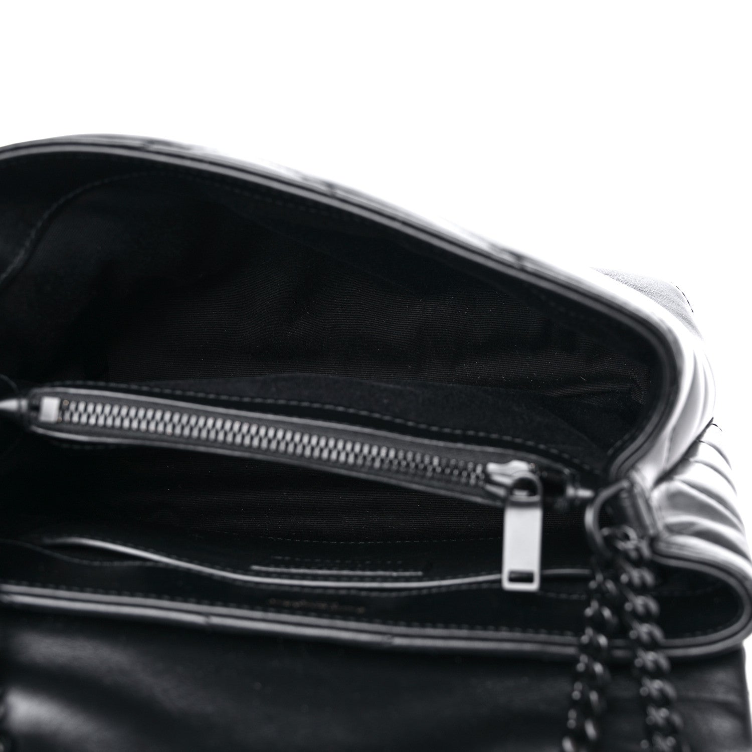 Saint Laurent Calfskin Y Quilted Monogram Small Loulou Chain Satchel Black 5 of 10