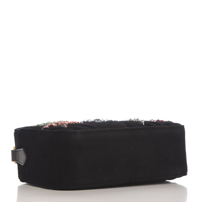 Gucci Velvet Matelasse Crystal Star Embroidered Small GG Marmont Chain Shoulder Bag Black 4 of 8