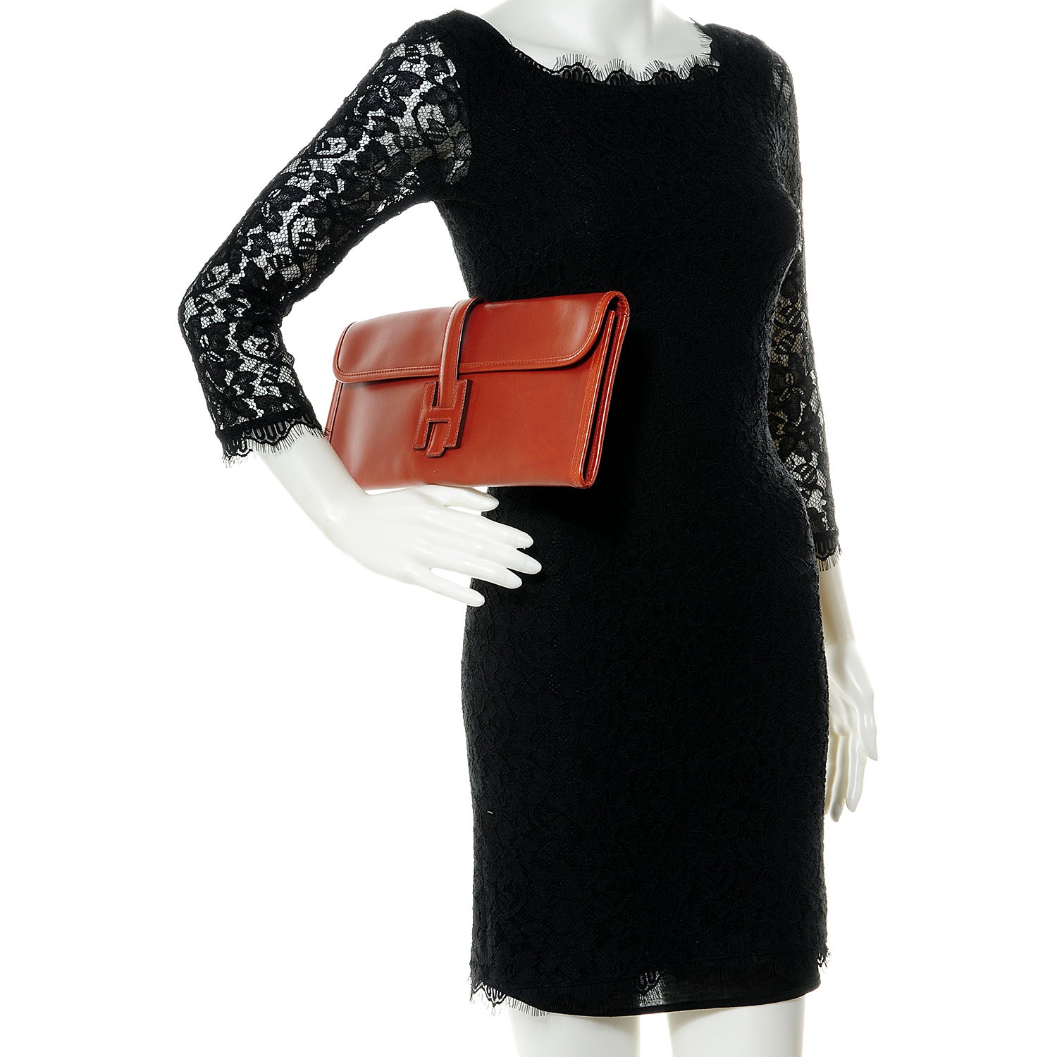 Hermes Box Jige Elan 35 Clutch Rouge H 2 of 8