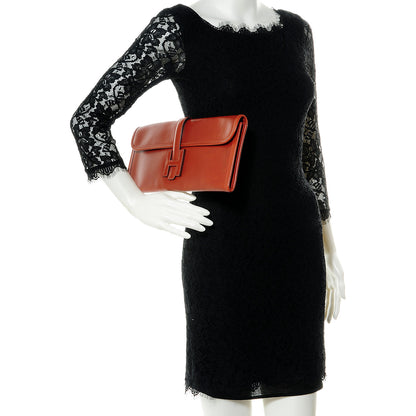 Hermes Box Jige Elan 35 Clutch Rouge H 2 of 8