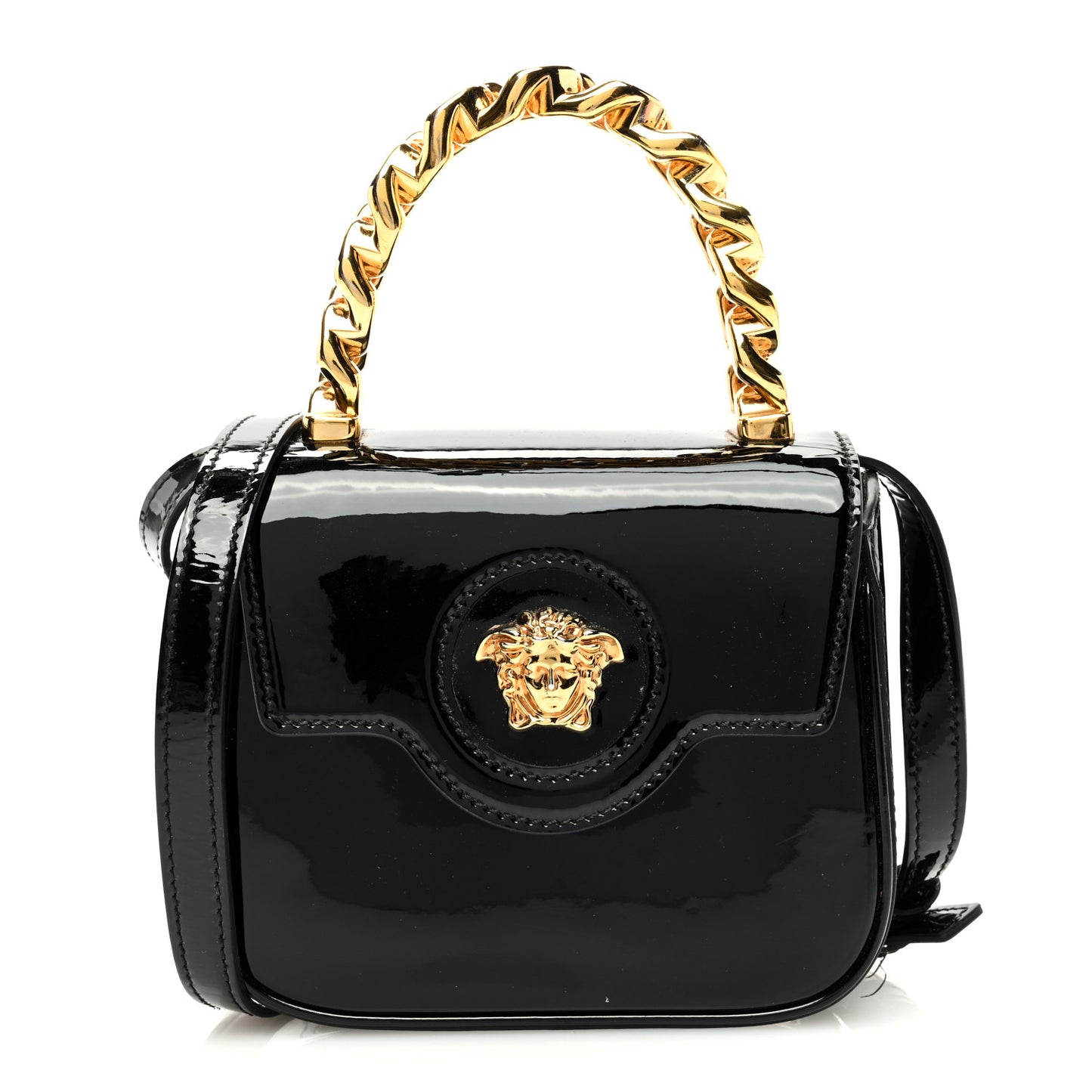 Patent Mini La Medusa Bag Black