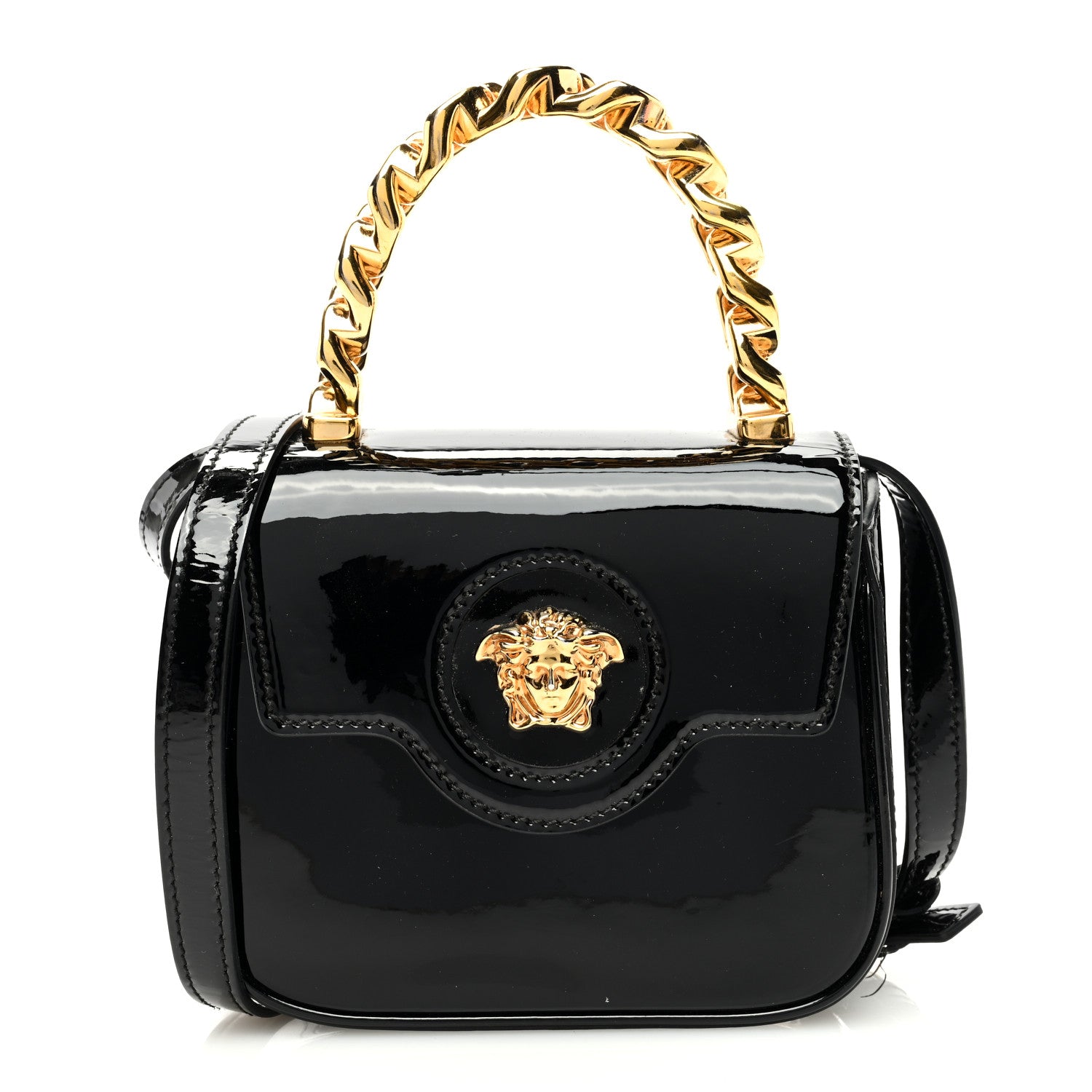 Versace Patent Mini La Medusa Bag Black 1 of 11