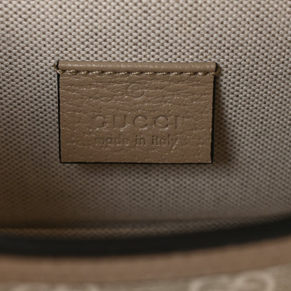 Gucci GG Supreme Monogram Textured Dollar Calfskin Mini Horsebit 1955 Shoulder Bag Beige Mystic White Oatmeal 6 of 11