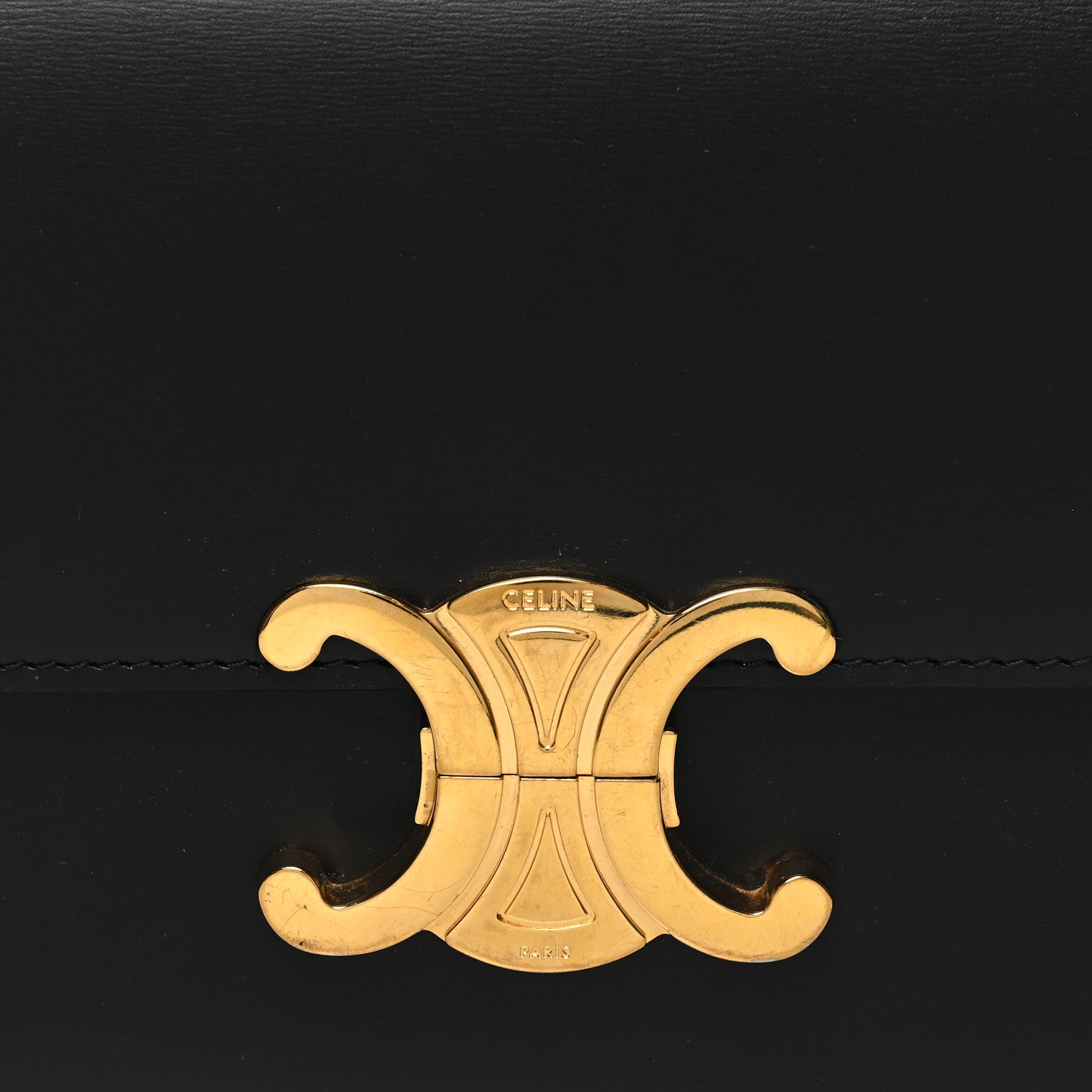 Celine Shiny Calfskin Teen Triomphe Black 8 of 12