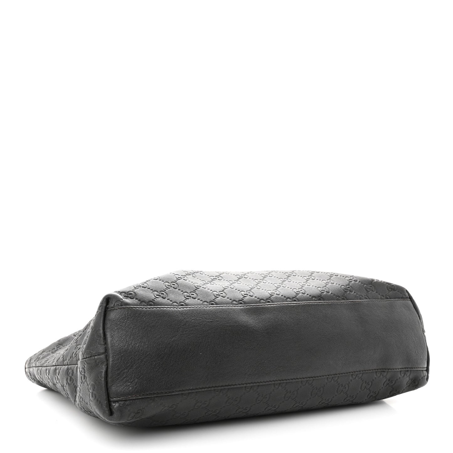 Guccissima Medium Zippered Shopping Tote Black