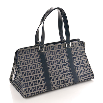 Fendi Zucchino Shoulder Bag Navy Blue 2 of 10