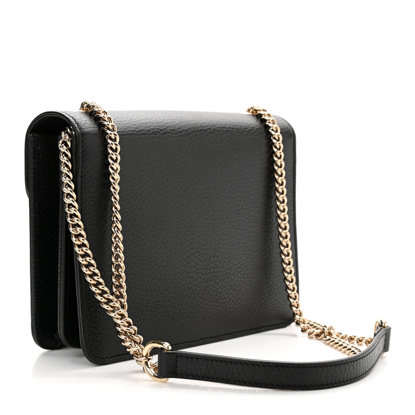 Dollar Calfskin Small Interlocking G Shoulder Bag Black