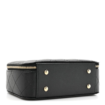 Chanel Caviar Quilted Top Handle Vanity Case Black 4 of 11