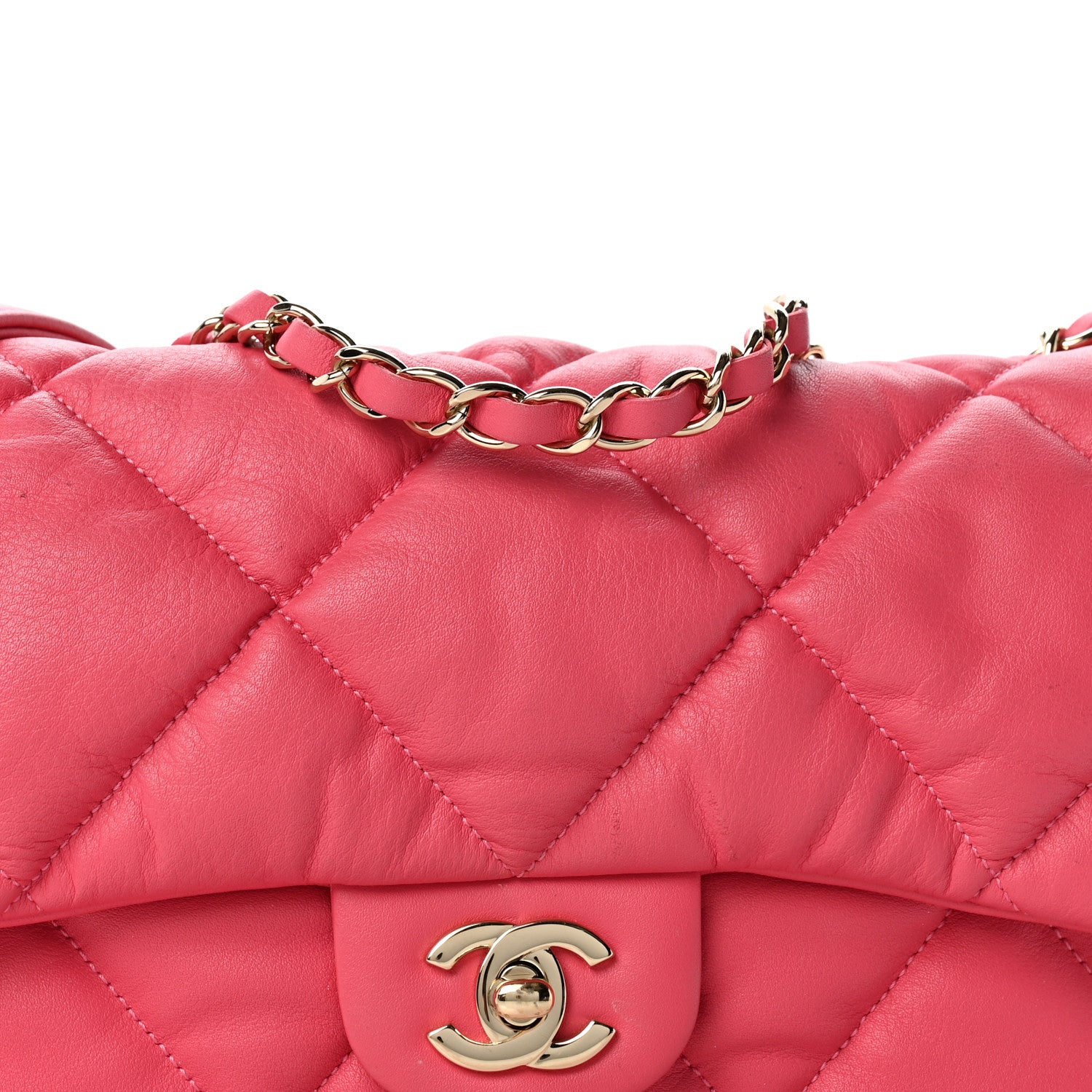 Chanel Calfskin Quilted Medium Bubbly Flap Pink 8 of 13