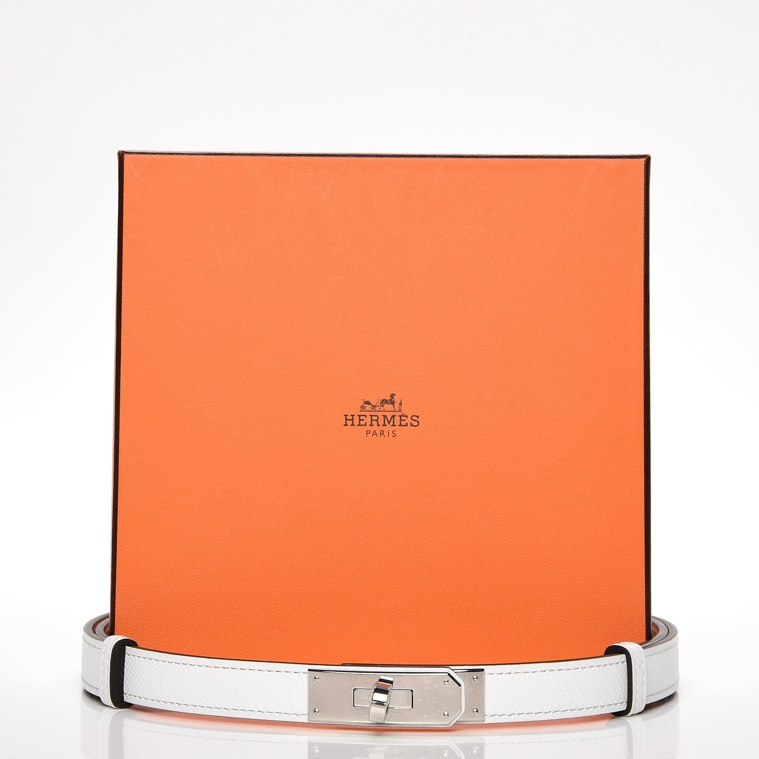 Hermes Epsom Kelly Belt White 5 of 5