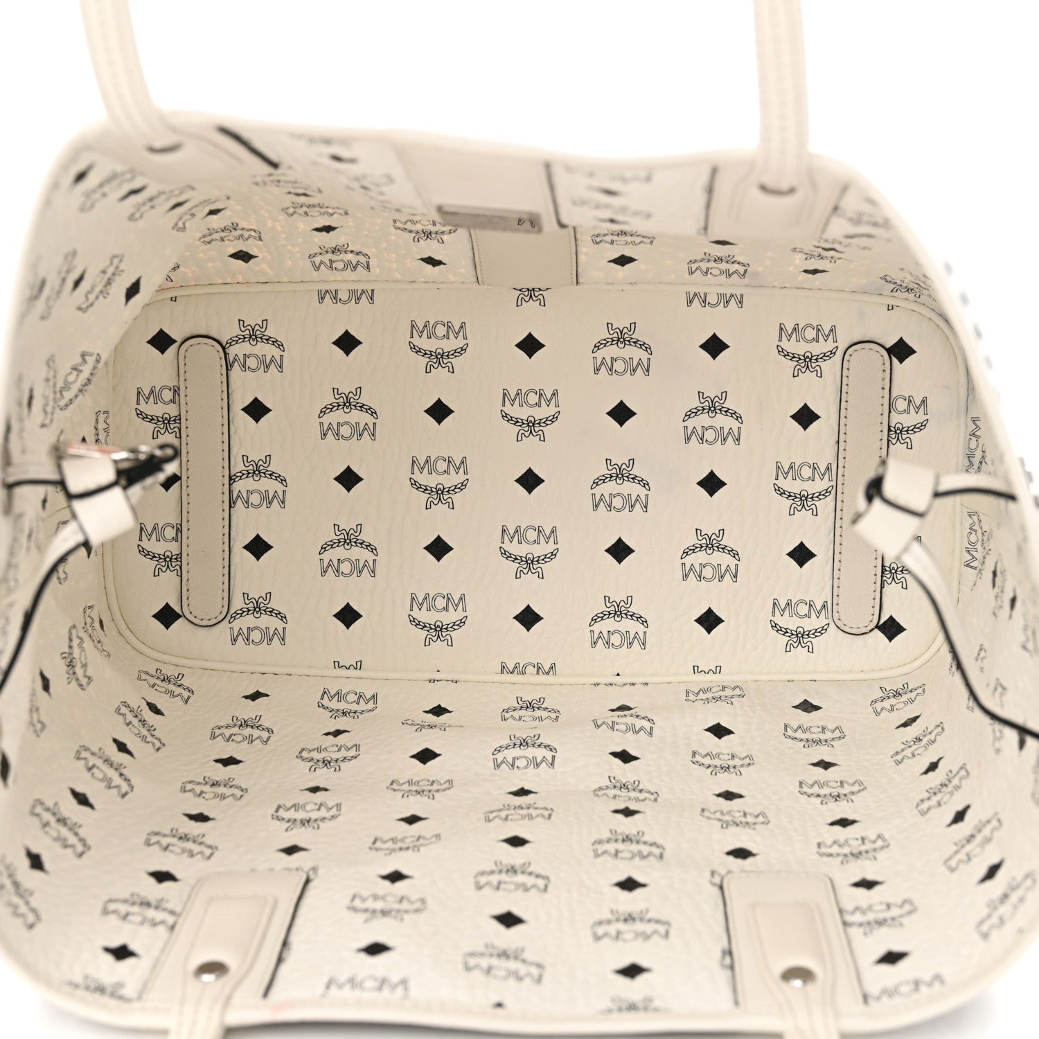 MCM Visetos Medium Liz Reversible Shopper Tote White 9 of 18