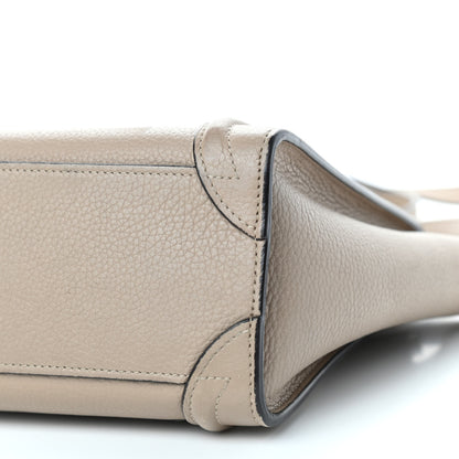 Celine Drummed Calfskin Nano Luggage Dune 10 of 11