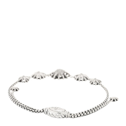 David Yurman Sterling Silver Diamond Five Station Petite Starburst Chain Bracelet 2 of 3