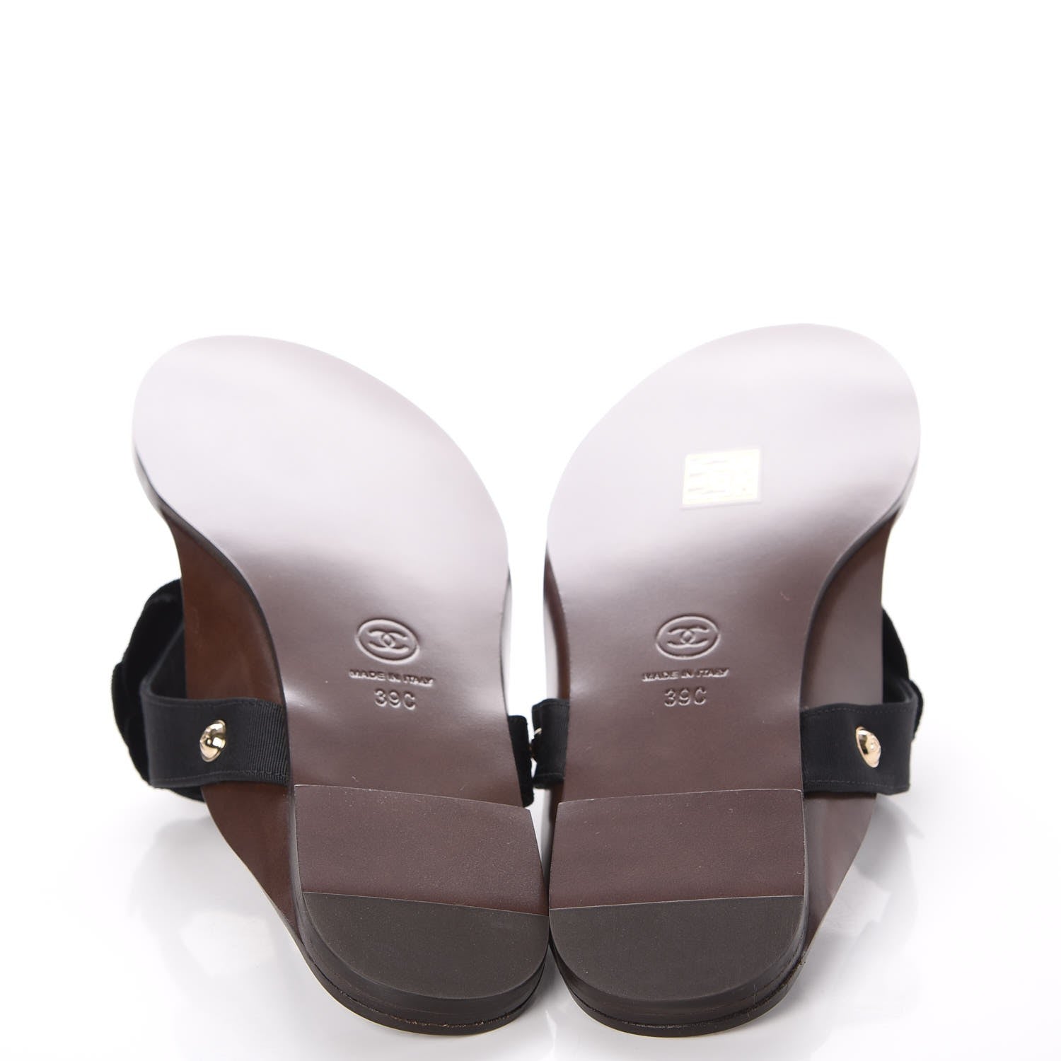 Chanel Grosgrain Camellia Thong Sandals 39 Black 5 of 9