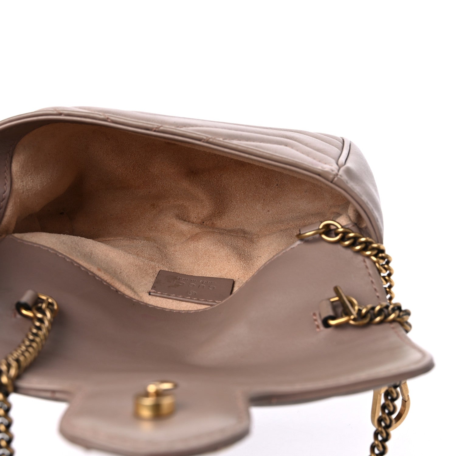 Gucci Calfskin Matelasse Super Mini GG Marmont Shoulder Bag Porcelain Rose 5 of 17