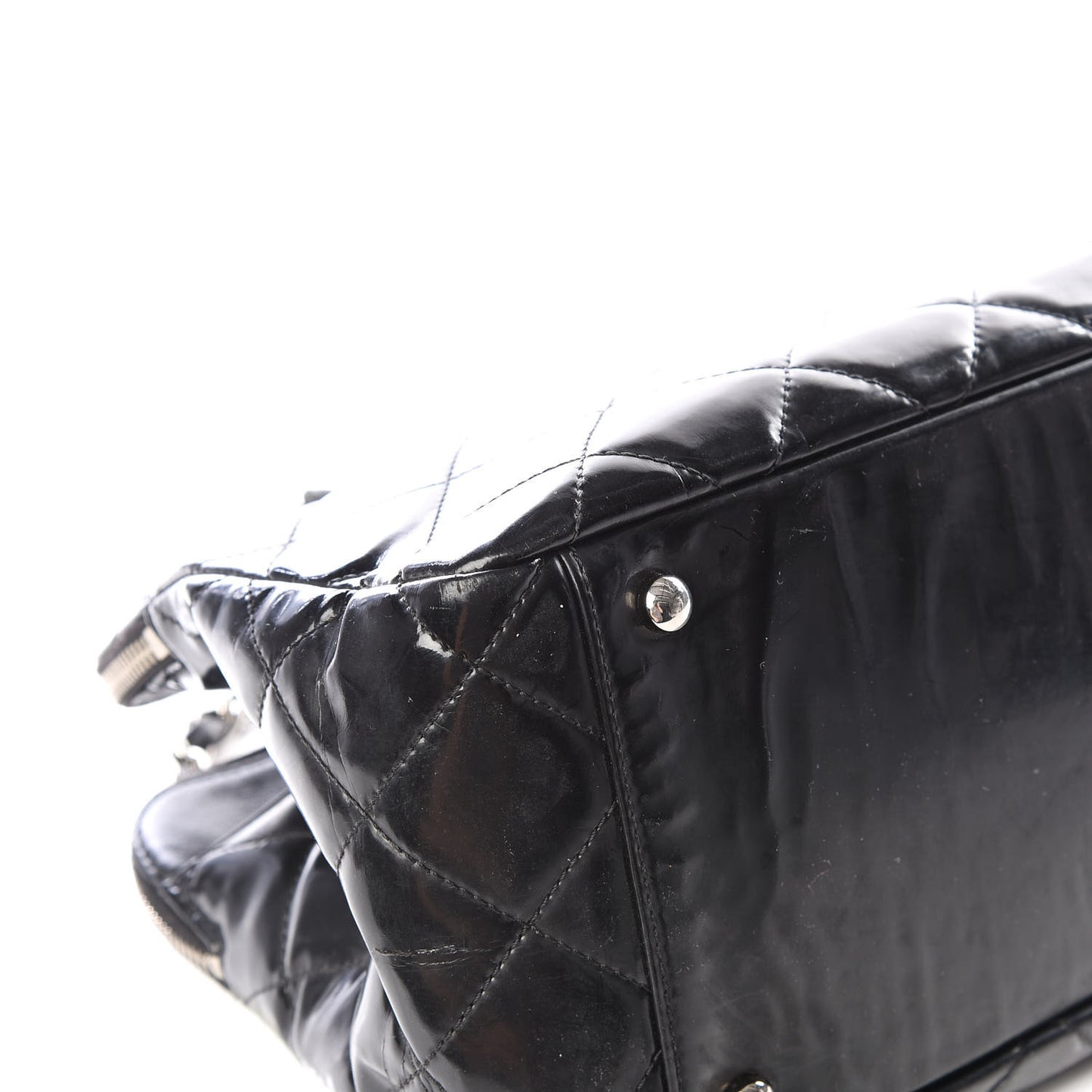 Vinyl Quilted Mademoiselle Tote Black