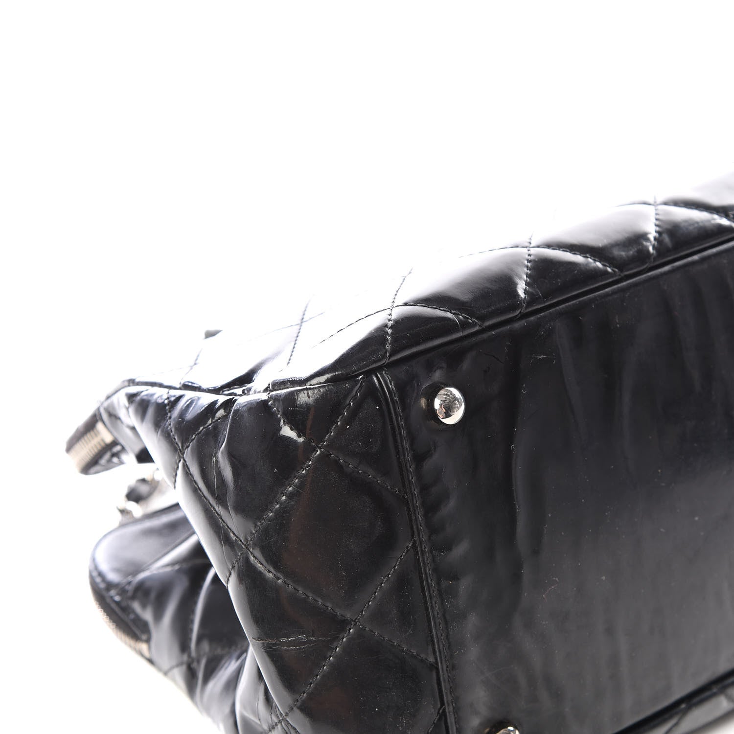Chanel Vinyl Quilted Mademoiselle Tote Black 7 of 11