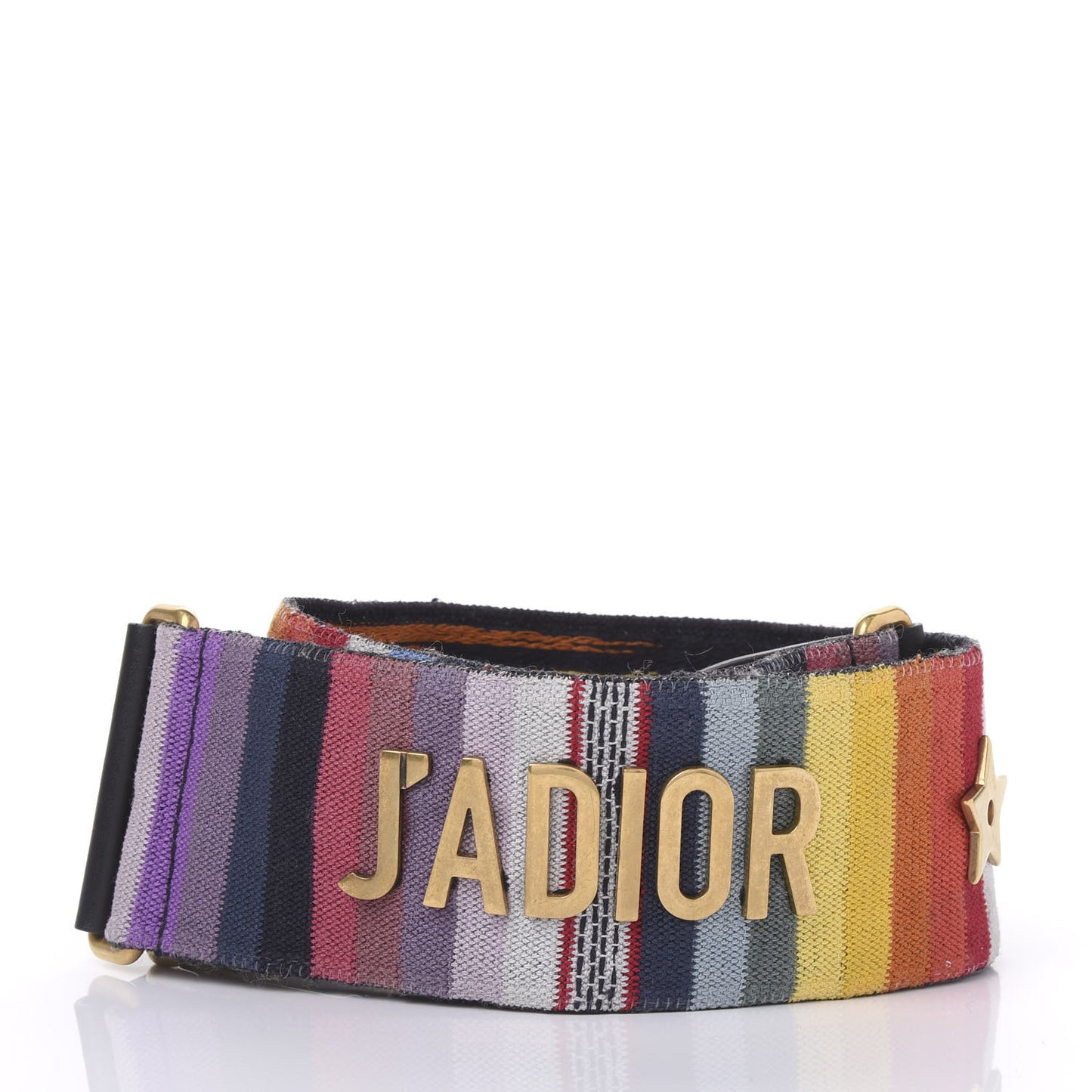 Canvas Embroidered Studded Rainbow J’Adior Shoulder Strap