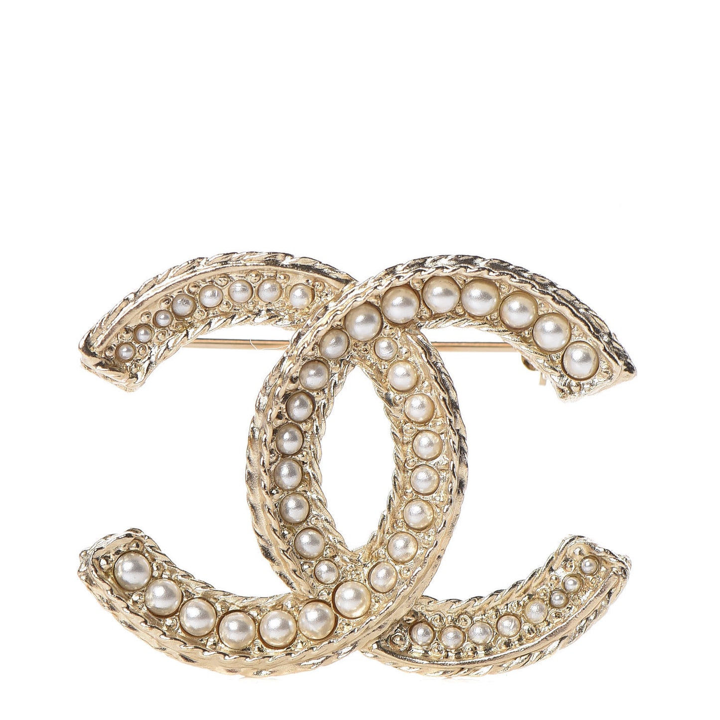 Pearl CC Brooch Gold