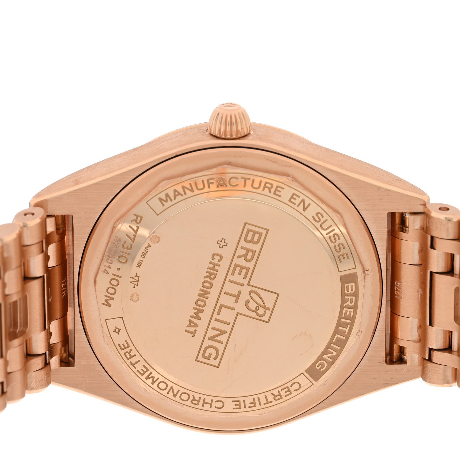 Breitling 18K Rose Gold 32mm Chronomat Quartz Watch White R77310101A1R1 4 of 5