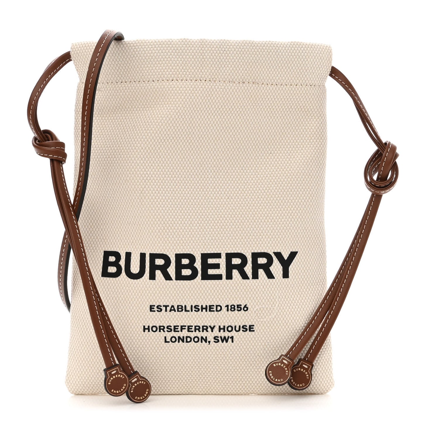 Canvas Smooth Calfskin Crossbody Pouch