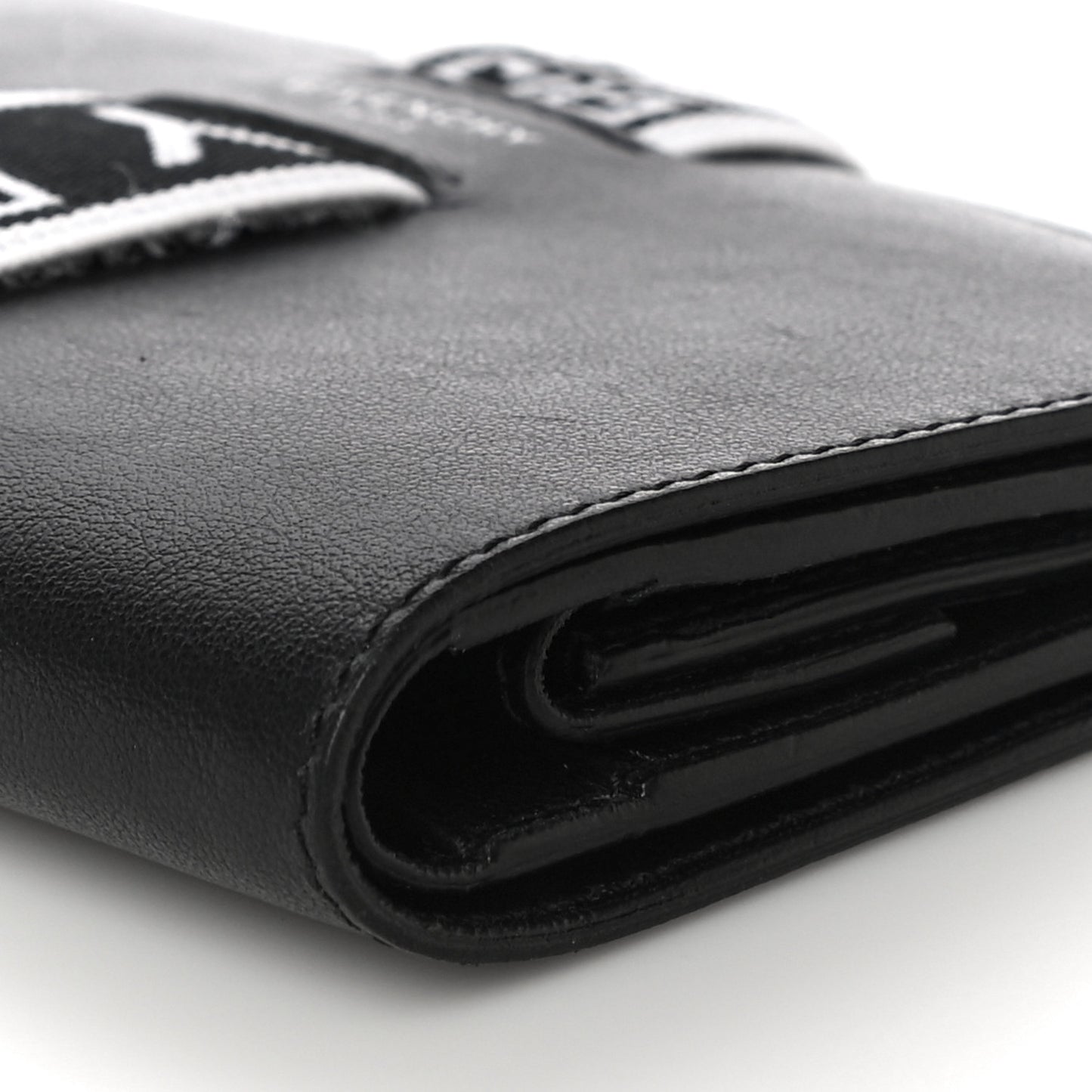 Calfskin Elastic Panel Card Case Black