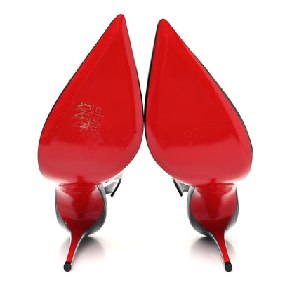 Christian Louboutin Metallic Patent Psychic Hot Chick Slingback 100 Pumps 36.5 Black 5 of 8