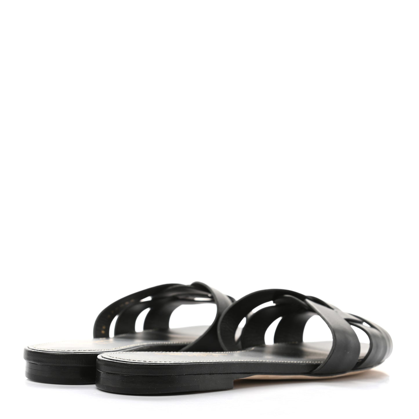 Calfskin Nu Pied 05 Slide Sandals 38.5 Black