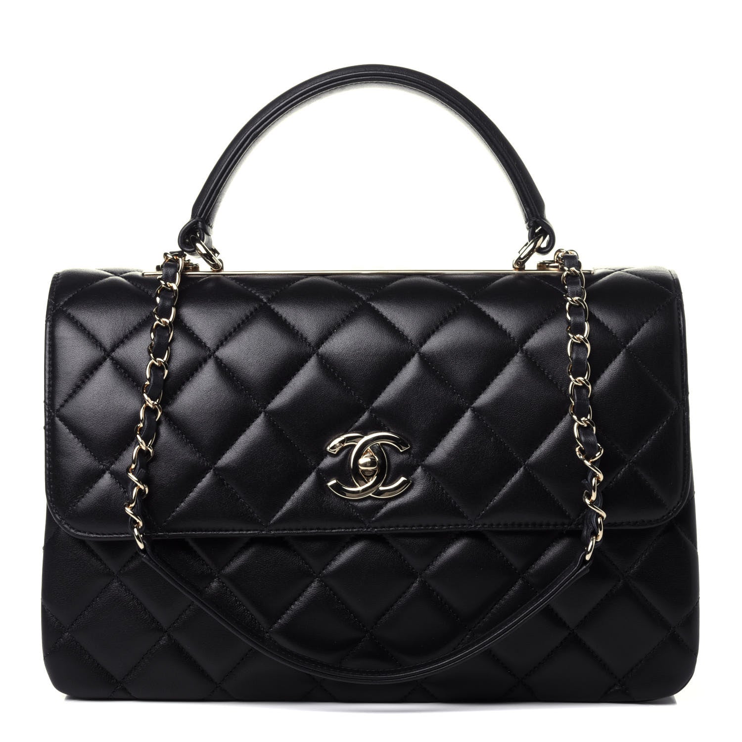 Chanel Lambskin Quilted Medium Trendy CC Flap Dual Handle Bag Navy Blue 1 of 5