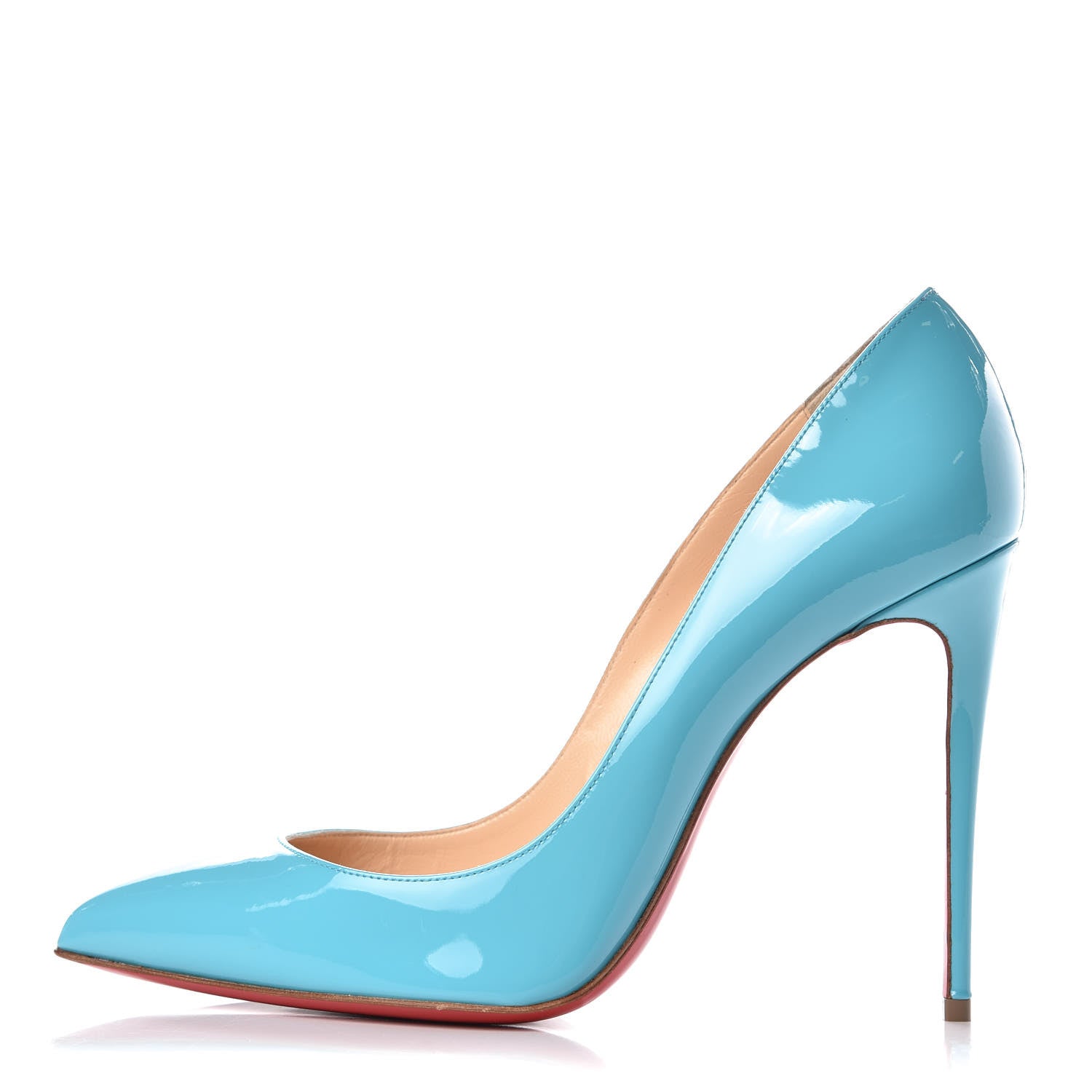 Christian Louboutin Patent Pigalle Follies 100 Pumps 39.5 Pacific 1 of 8