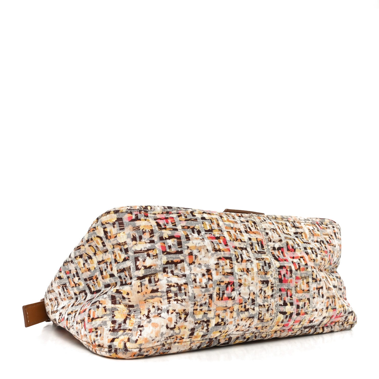 Fendi Zucchino Vitello Floral Forever Mama Baguette Pesca Giallo Saddler 4 of 10