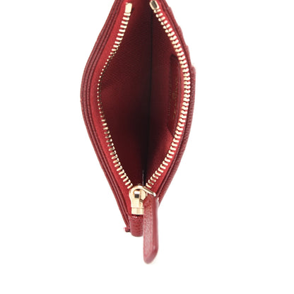 Chanel Caviar Quilted Flap Zip Card Holder Dark Red 5 of 8