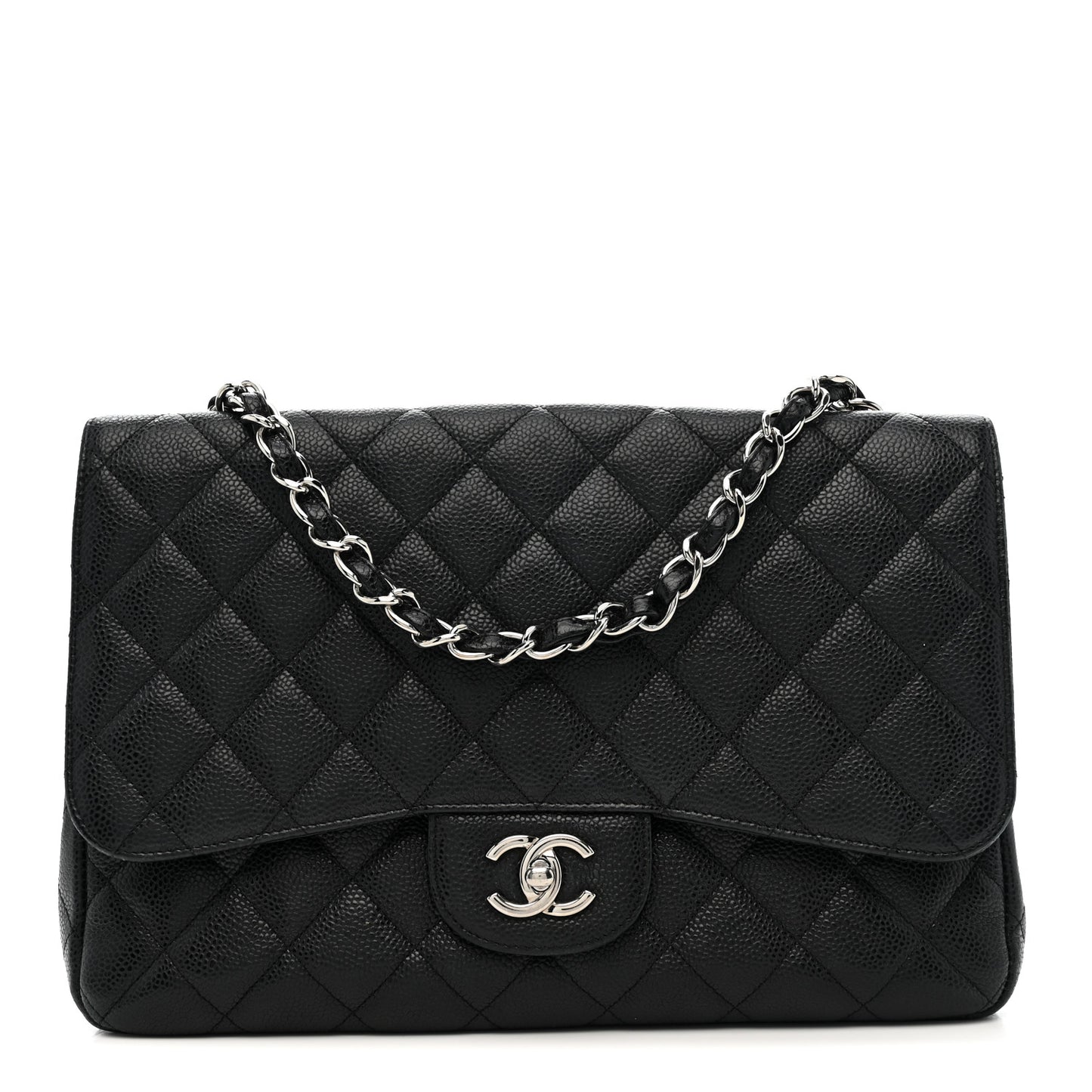 Caviar Quilted Jumbo Single Flap Black